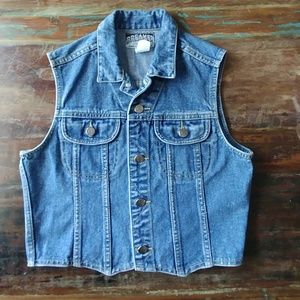 Cool vintage denim vest - 100% cotton made in USA